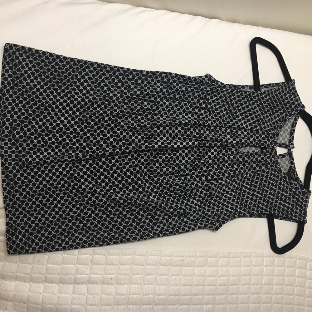 Ann Taylor Navy Blue Key Hole top